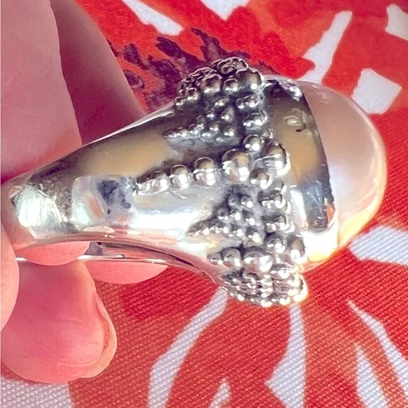 Stephen Dweck Mabe Pearl Ring SS Sz 7 Signed 925 Has 1 Minor Crack Still Gour!! - Picture 10 of 16